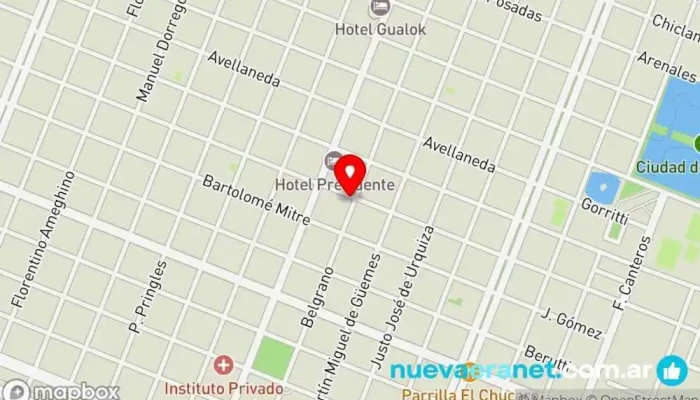mapa de Panadería y Confitería Santa Rita Panadería en Sáenz Peña
