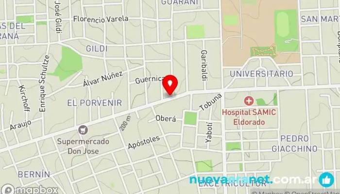 mapa de Panaderia y Confitería Tatiana Panadería en Eldorado