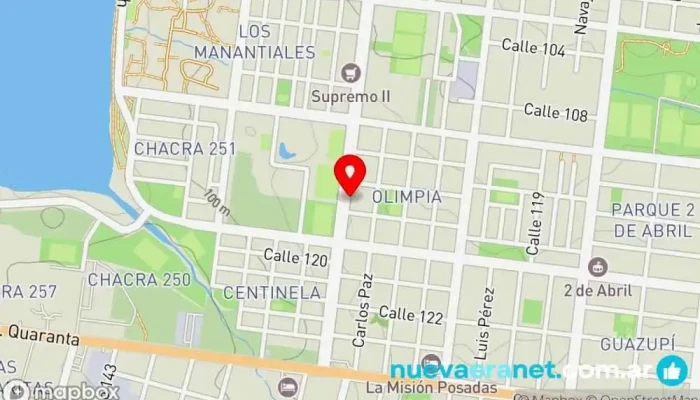 mapa de Panadería y Confitería Thiago Panadería en Posadas
