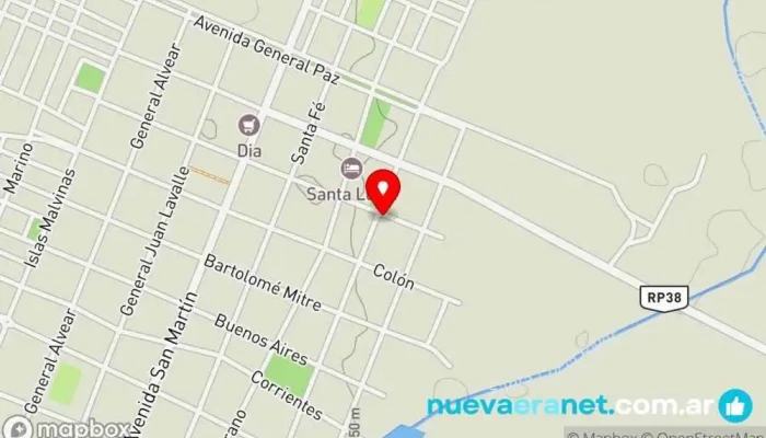 mapa de Panadería y Confitería Trigo Limpio Panadería en Santa Lucía