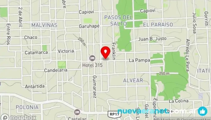 mapa de Panaderia y Confitería VALENTINA Panadería en Eldorado