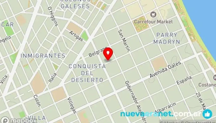 mapa de Panaderia y Panificadora La555 Panadería mayorista en Puerto Madryn