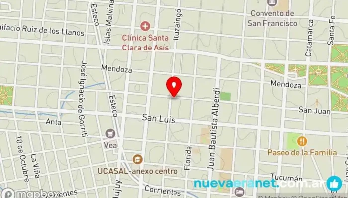 mapa de Panaderia y Pastelería del Centro Panadería, Pastelería en Salta