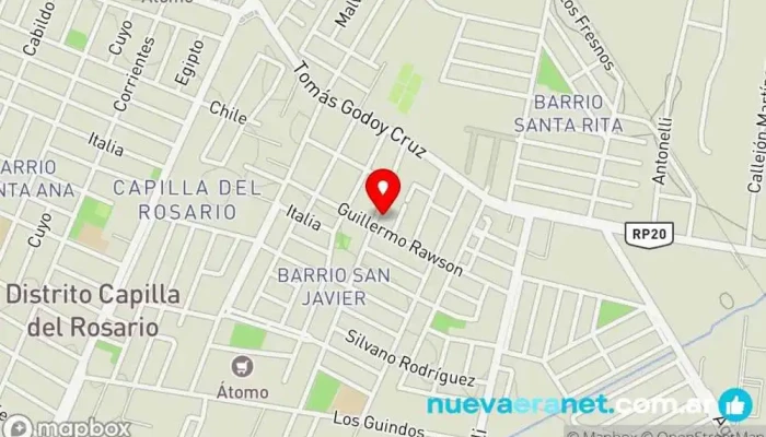 mapa de Panadería y Pastelería PANA Panadería en Guaymallén
