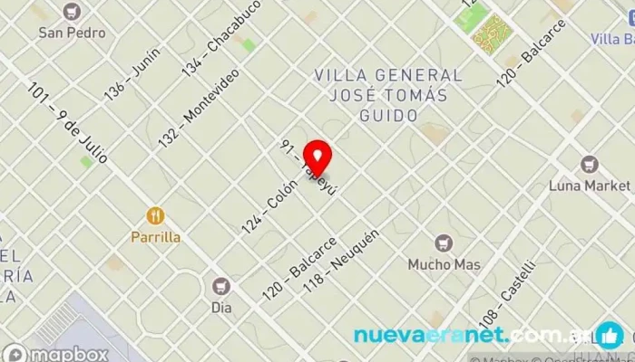 mapa de Panaderia Yapeyu Confiteria Panadería en Villa Ballester