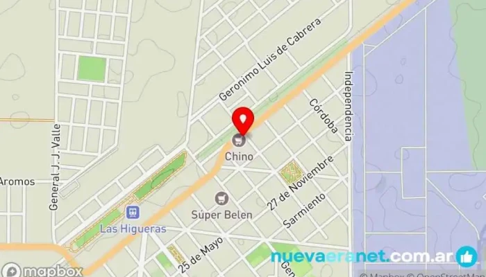 mapa de Panaderías Dos Banderas Panadería en Río Cuarto