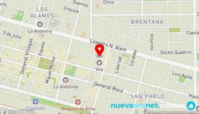 mapa de Panaderias El Sol Tienda de alimentación en Cipolletti