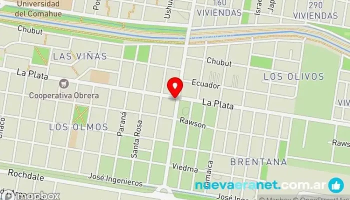 mapa de Panaderías Mónica Panadería en Gral. Roca