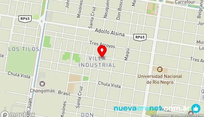 mapa de Panaderías Mónica Panadería en Gral. Roca
