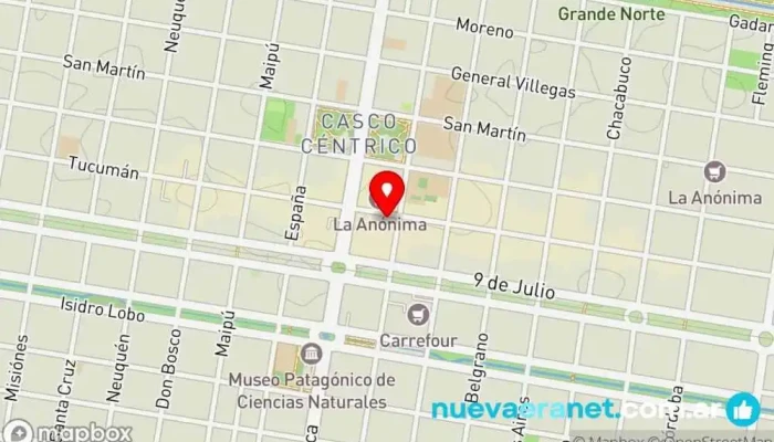 mapa de Panaderías Mónica Panadería en Gral. Roca