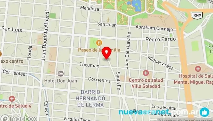 mapa de Panaficadora del Norte Panadería en Salta