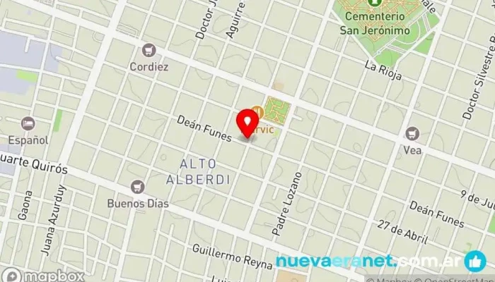 mapa de Panale Panaderia y Cafeteria Panadería en X5003CVZ