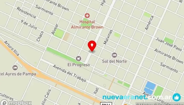 mapa de Panderia Mana Panadería en Pampa del Infierno