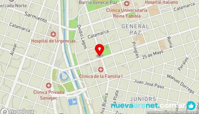 mapa de Panicafé General Paz Panadería en Córdoba