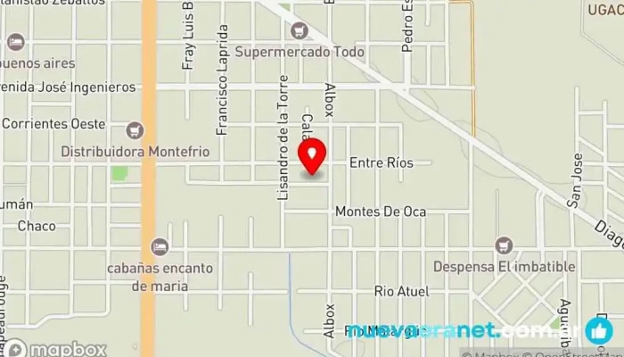 mapa de Panificación cocina casera Panadería en Gral. Alvear