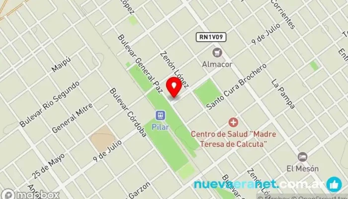 mapa de Panificadora 9 de Julio Panadería en Pilar