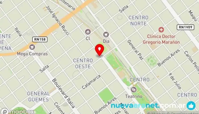 mapa de Panificadora Belgrano Panadería en Villa María