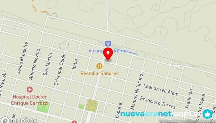 mapa de Panificadora Bidondo Panadería en Vicuña Mackenna