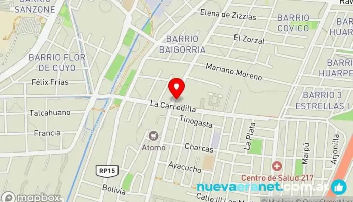 mapa de Panificadora Carrodilla Panadería en Godoy Cruz