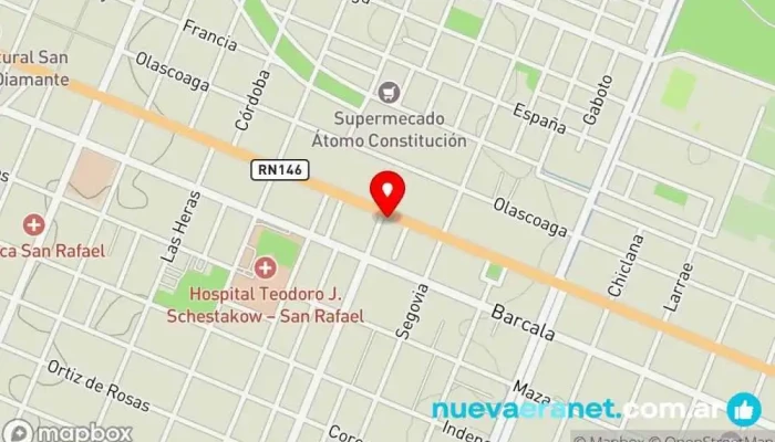 mapa de Panificadora Castro Panadería en San Rafael