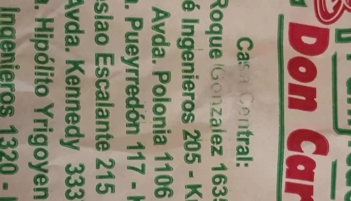 Panificadora Don Carlos Av Polonia Telefono - Comodoro Rivadavia