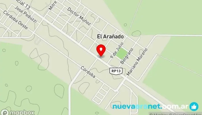 mapa de Panificadora El Sol Panadería en El Arañado