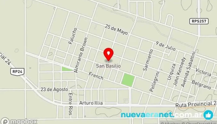 mapa de Panificadora Justina Panadería en San Basilio