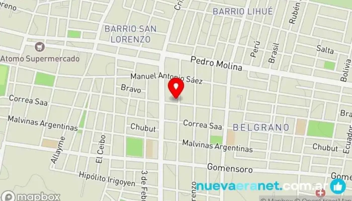 mapa de Panificadora La Celeste Panadería en Mendoza