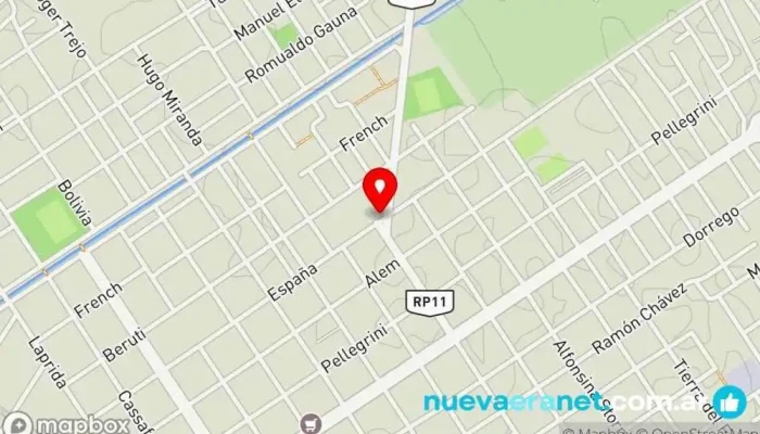 mapa de Panificadora La Espiga Dorada y Carniceria La Glora Tienda de alimentación en La Banda