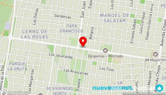mapa de Panificadora La Nueva Estrella Panadería en San Fernando del Valle de Catamarca
