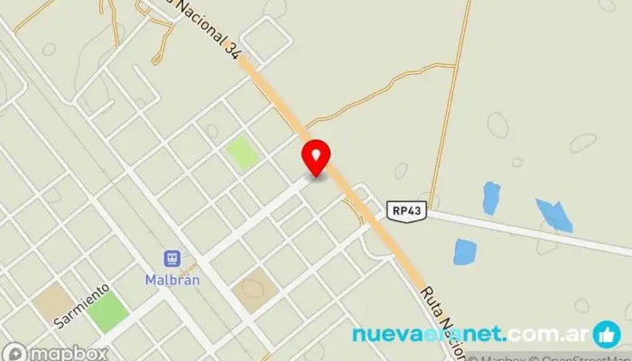 mapa de Panificadora Los Pinos Panadería en Malbrán