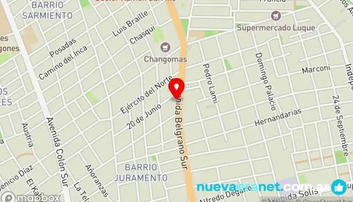 mapa de PANIFICADORA MARIANO II Panadería en Santiago del Estero