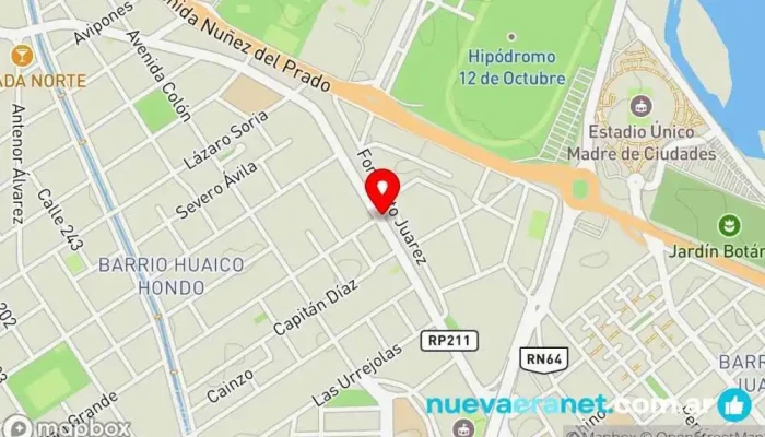 mapa de Panificadora Martinez Panadería en Santiago del Estero