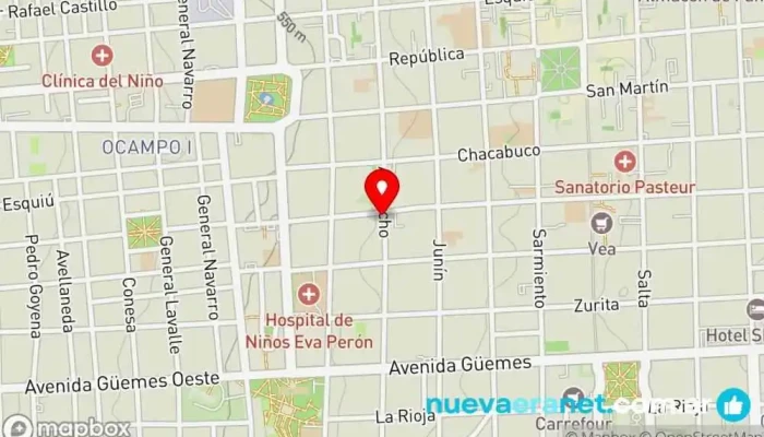 mapa de Panificadora Mathius Panadería, Cafetería en San Fernando del Valle de Catamarca