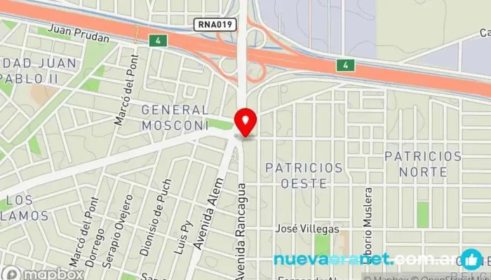 mapa de Panificadora Nico Panadería en Córdoba