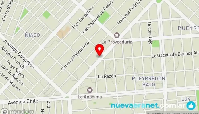 mapa de Panificadora San Carlos Panadería, Pastelería en Comodoro Rivadavia