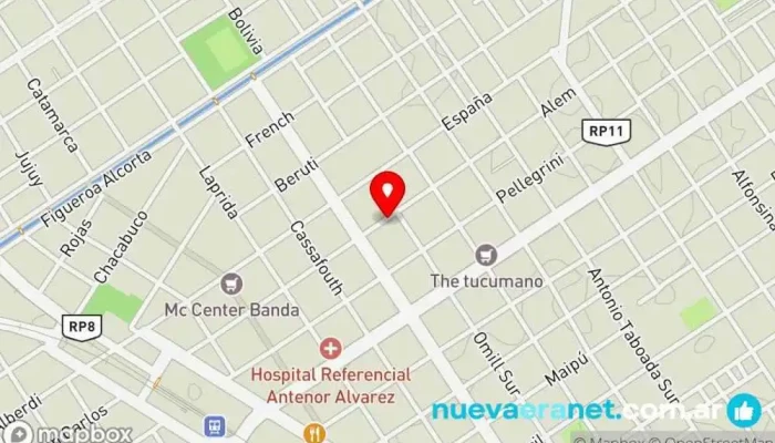 mapa de Panificadora San Francisco Tienda de suministros para hornear en La Banda