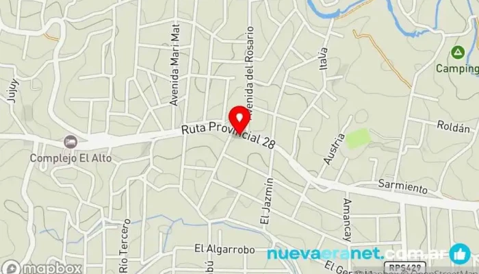 mapa de Panificadora San Martin Sucursal RP28 Cafetería en Tanti