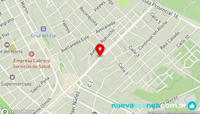 mapa de PANIFICADORA SANTIAGO Panadería en Cruz del Eje