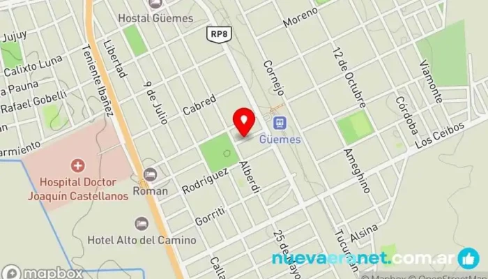 mapa de Panificadora Silvana Panadería en Gral. Guemes