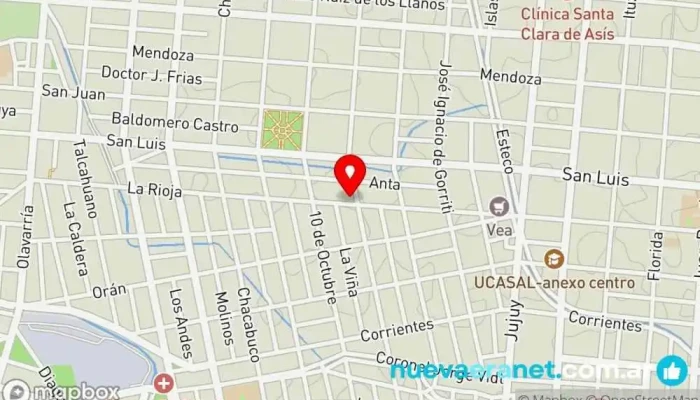mapa de Panificadora Virgen de kopakabana Panadería en Salta