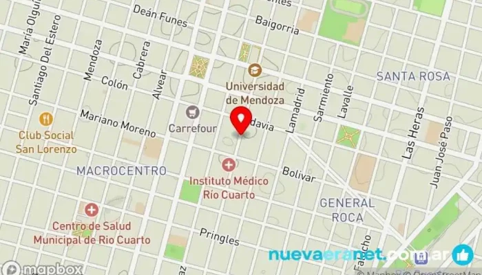 mapa de Panificados Contactos Panadería en Río Cuarto