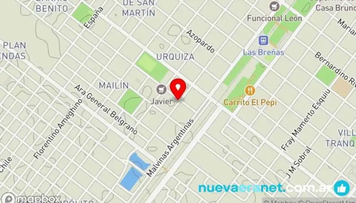 mapa de PANIFICADOS GARITO Panadería mayorista en Las Breñas