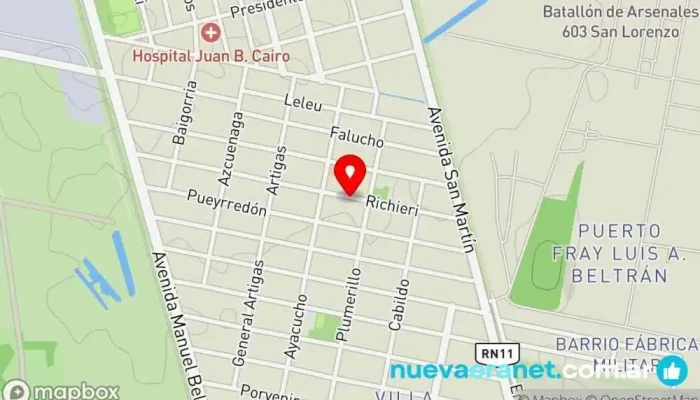 mapa de PANIFICADOS unipan Panadería mayorista, Panadería en Fray Luis Beltrán