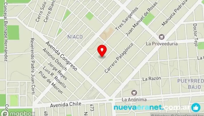 mapa de Para entregar Panadería en Comodoro Rivadavia