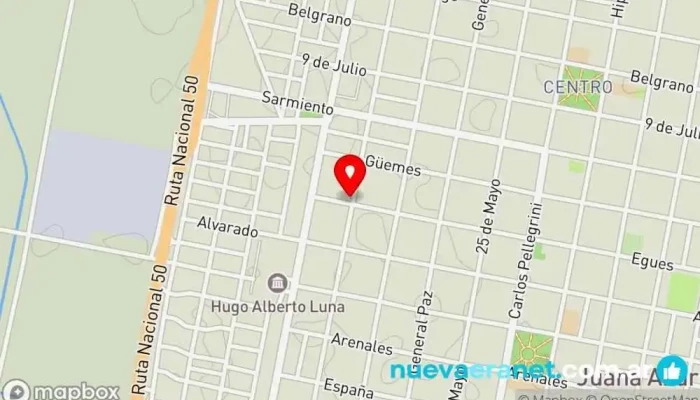 mapa de Pastelería Anta Panadería, Pastelería, Restaurante especializado en fideos en San Ramon de la Nueva Oran