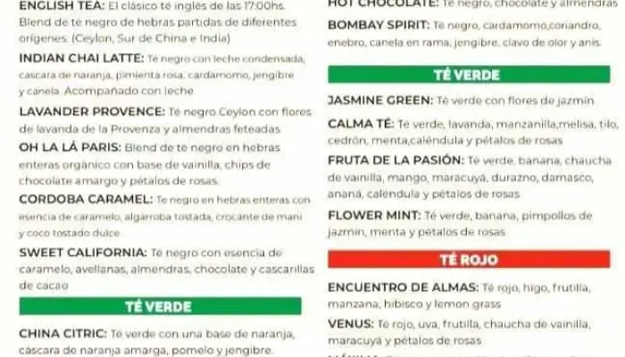 Patio Norte -  Casa De Te Y Cafeteria Menu - Alta Gracia