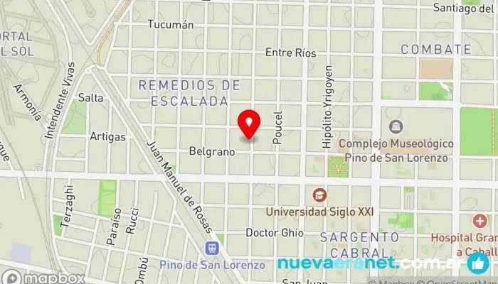 mapa de Patisserie - postres,tartas y mesas dulces Pastelería, Bufé de dulces y repostería en San Lorenzo