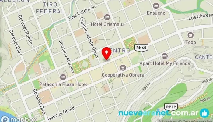 mapa de Pioneros Andinos Heladería, Cafetería, Pastelería en San Martín de los Andes