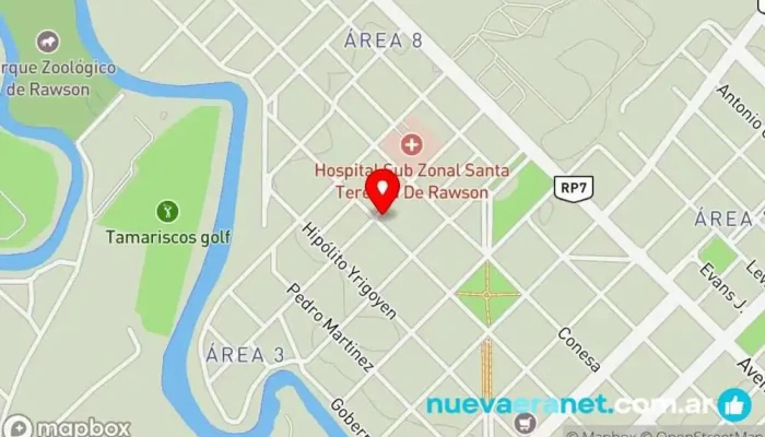 mapa de Postres Pastelería en Rawson